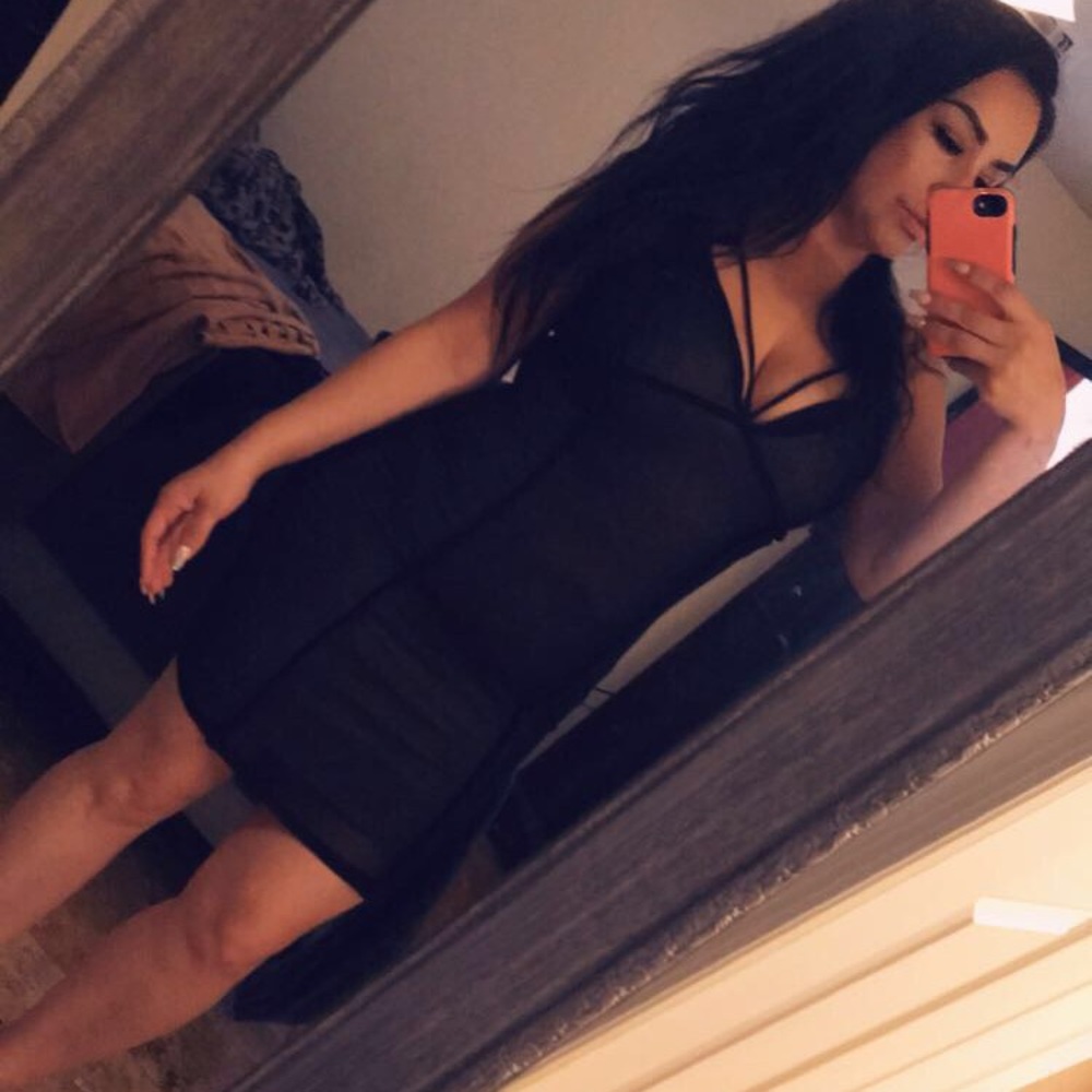 Black and Nude Mesh Fashionova Dress